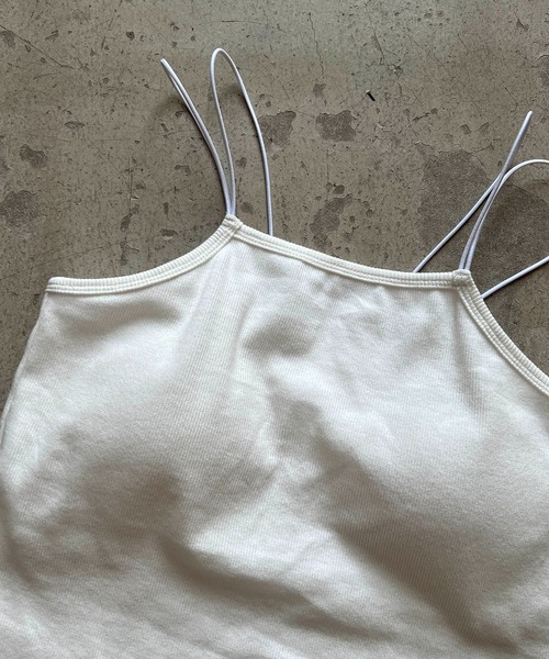 CAPRICIEUX LE'MAGE（カプリシューレマージュ）の「Wストラップキャミ（キャミソール・レディース・ブラック/ベージュ/ホワイト・FREE）」の15枚目の写真