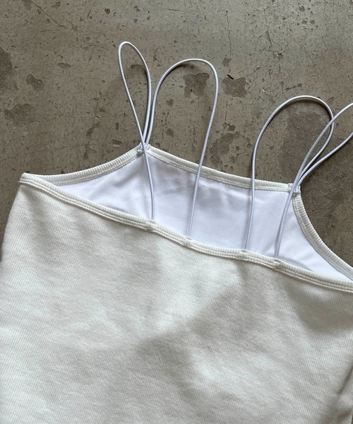 CAPRICIEUX LE'MAGE（カプリシューレマージュ）の「Wストラップキャミ（キャミソール・レディース・ブラック/ベージュ/ホワイト・FREE）」の16枚目の写真