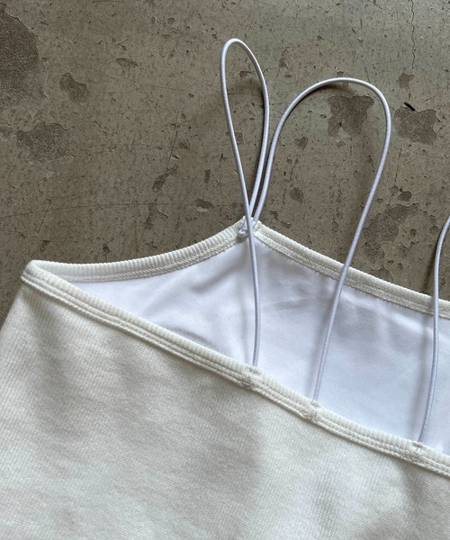 CAPRICIEUX LE'MAGE（カプリシューレマージュ）の「Wストラップキャミ（キャミソール・レディース・ブラック/ベージュ/ホワイト・FREE）」の17枚目の写真