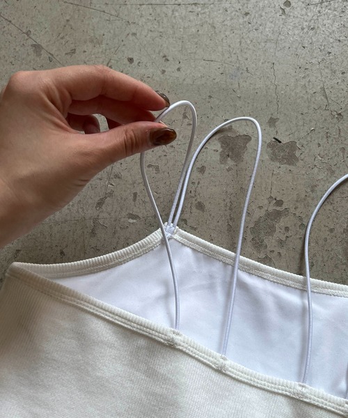 CAPRICIEUX LE'MAGE（カプリシューレマージュ）の「Wストラップキャミ（キャミソール・レディース・ブラック/ベージュ/ホワイト・FREE）」の18枚目の写真