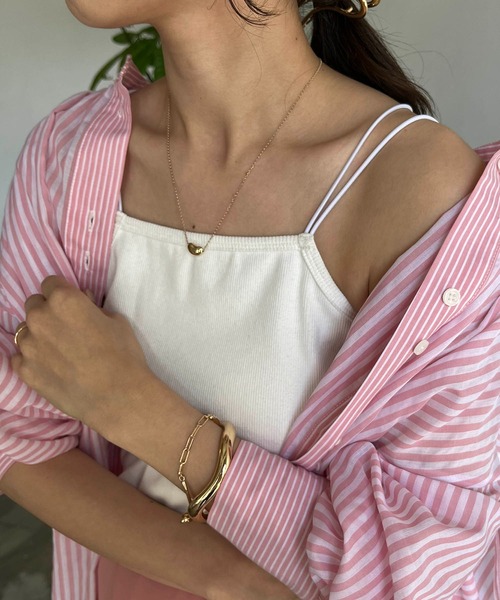 CAPRICIEUX LE'MAGE（カプリシューレマージュ）の「Wストラップキャミ（キャミソール・レディース・ブラック/ベージュ/ホワイト・FREE）」の13枚目の写真