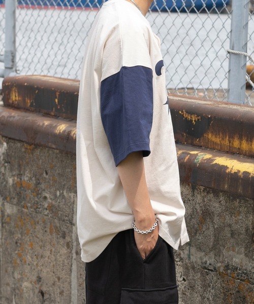 kutir(クティール)の「ビッグシルエットベースボールシャツ(Tシャツ/カットソー・メンズ・ブラック/ダークグリーン/オフホワイト・MEDIUM/LARGE)」の10枚目の写真
