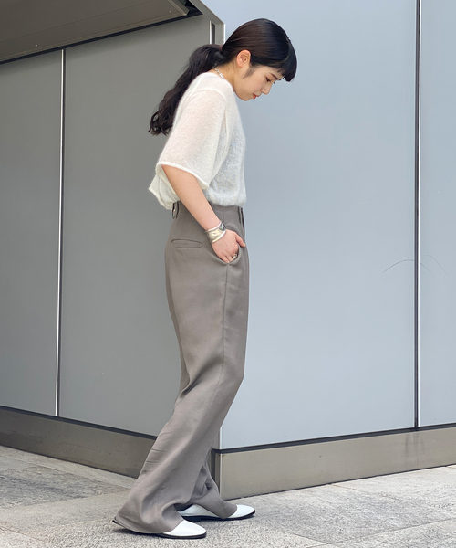 AP STUDIO（エーピーストゥディオ）の「CANGIOLI ハイウエストパンツ（その他パンツ・レディース・グレー系その他/ブラック・38/40/36）」の3枚目の写真