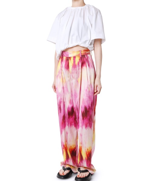 LE CIEL BLEU(ルシェルブルー)の「アブストラクトプリントパンツ / Abstract Print Pants(その他パンツ・レディース・ピンク・38/36/34)」の2枚目の写真