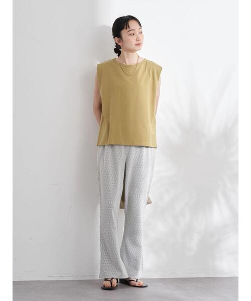 earth music&ecology（アースミュージックアンドエコロジー）の「ジオメトリック柄ジャガードパンツ（その他パンツ・レディース・アイボリー/モカ・FREE）」の6枚目の写真