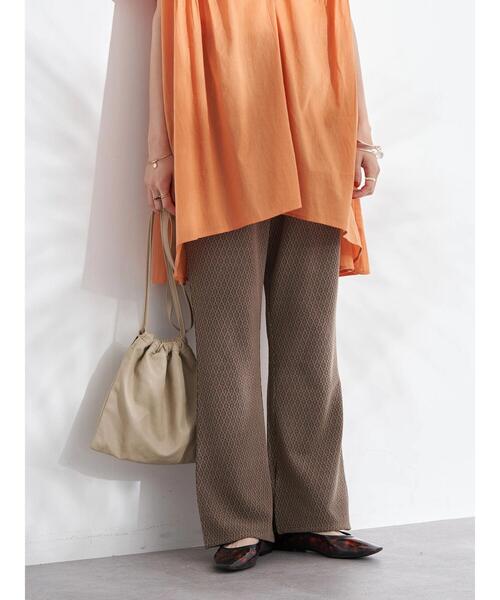 earth music&ecology（アースミュージックアンドエコロジー）の「ジオメトリック柄ジャガードパンツ（その他パンツ・レディース・アイボリー/モカ・FREE）」の9枚目の写真