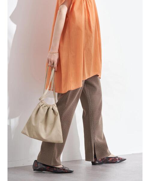 earth music&ecology（アースミュージックアンドエコロジー）の「ジオメトリック柄ジャガードパンツ（その他パンツ・レディース・アイボリー/モカ・FREE）」の11枚目の写真