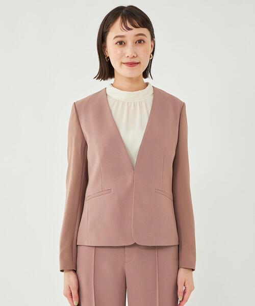 【美品】洗える グリーンレーベルリラクシング ノーラペルジャケット XL スーツ セール 50%OFF】[手洗い可能/シルキーツイル] ◇D ノーラペル
