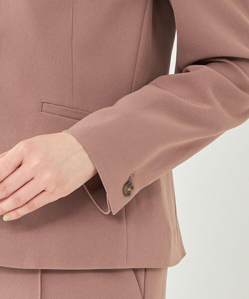 green label relaxing（グリーンレーベルリラクシング）の「ノーラペル ジャケット -ウォッシャブル・防シワ- ◇No01◇（ノーカラージャケット・レディース・ナチュラル/ピンク/ネイビー・34/36/38/40/42/44/46）」の12枚目の写真