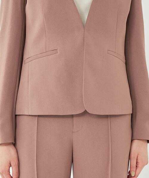 green label relaxing（グリーンレーベルリラクシング）の「ノーラペル ジャケット -ウォッシャブル・防シワ- ◇No01◇（ノーカラージャケット・レディース・ナチュラル/ピンク/ネイビー・34/36/38/40/42/44/46）」の13枚目の写真