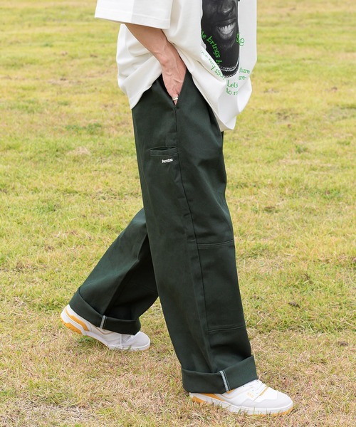 MULTI STRIPED DOBBY CHINO BELTED HIGH WAIST PANTS(XS Navy