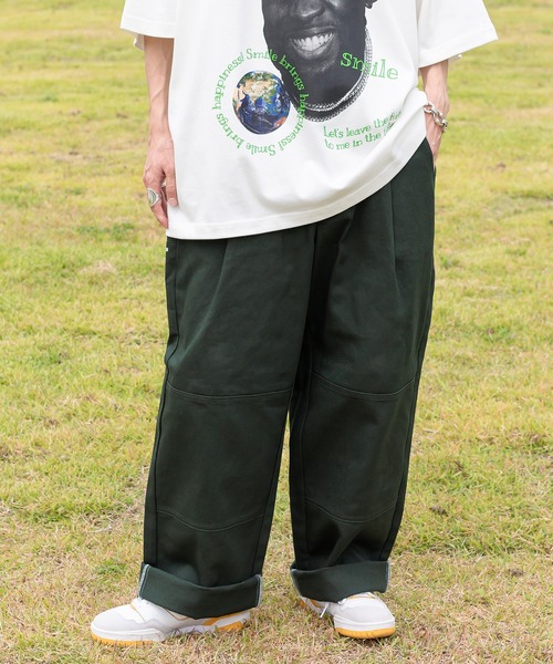 セール 登場から人気沸騰 セール】ワイドステッチダブルニーワークパンツ（その他パンツ パンツ