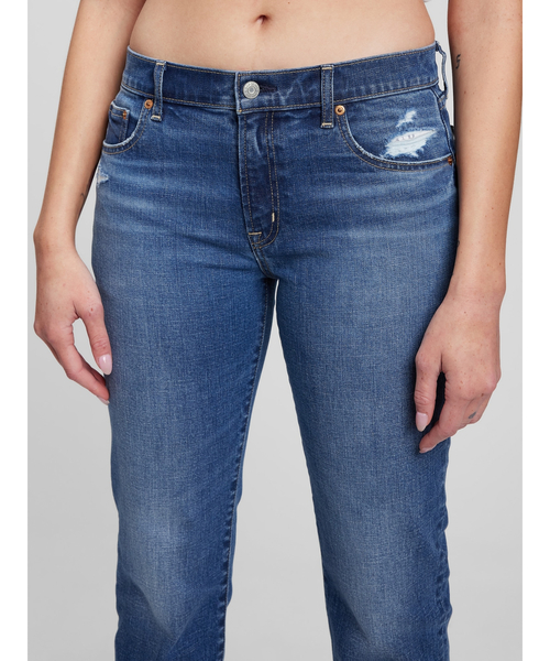 GAP（ギャップ）の「ウォッシュウェル ミッドライズ ガールフレンドデニム（デニムパンツ・レディース・ライトインディゴブルー・23/24/25/26/27/28/29/30）」の5枚目の写真