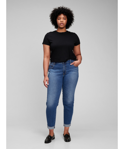 GAP（ギャップ）の「ウォッシュウェル ミッドライズ ガールフレンドデニム（デニムパンツ・レディース・ライトインディゴブルー・23/24/25/26/27/28/29/30）」の4枚目の写真