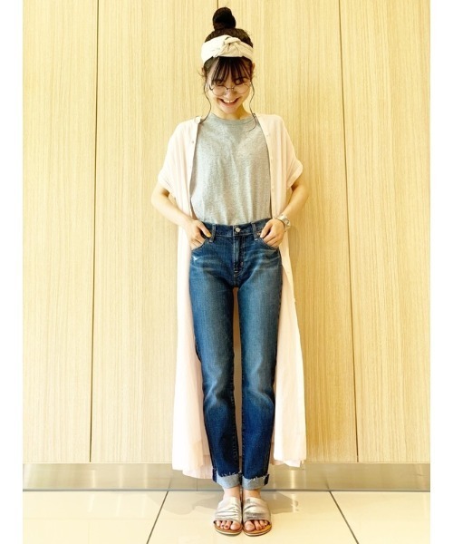GAP（ギャップ）の「ウォッシュウェル ミッドライズ ガールフレンドデニム（デニムパンツ・レディース・ライトインディゴブルー・23/24/25/26/27/28/29/30）」の7枚目の写真