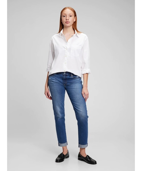 GAP（ギャップ）の「ウォッシュウェル ミッドライズ ガールフレンドデニム（デニムパンツ・レディース・ライトインディゴブルー・23/24/25/26/27/28/29/30）」の11枚目の写真