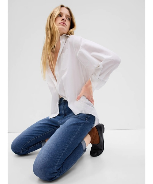 GAP（ギャップ）の「ウォッシュウェル ミッドライズ ガールフレンドデニム（デニムパンツ・レディース・ライトインディゴブルー・23/24/25/26/27/28/29/30）」の13枚目の写真