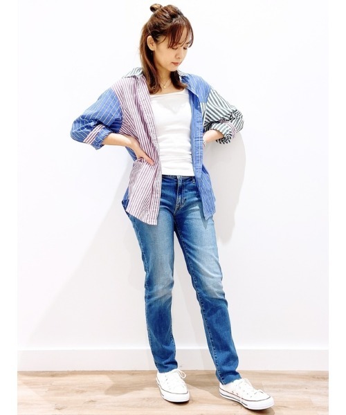GAP（ギャップ）の「ウォッシュウェル ミッドライズ ガールフレンドデニム（デニムパンツ・レディース・ライトインディゴブルー・23/24/25/26/27/28/29/30）」の21枚目の写真