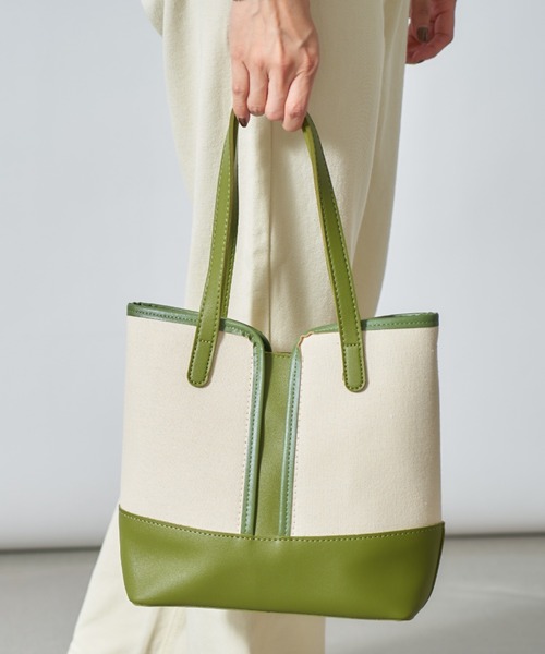 MAISON BREEZE（メゾンブリーズ）の「【MAISON BREEZE】バッグinバッグ付き シンプルPUカラーハンドル2WAYトートバッグ KNF（トートバッグ・レディース・ブラック/ブラウン/グリーン・FREE）」の5枚目の写真