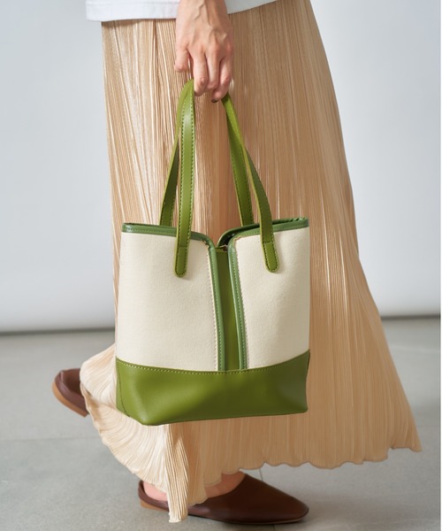 MAISON BREEZE（メゾンブリーズ）の「【MAISON BREEZE】バッグinバッグ付き シンプルPUカラーハンドル2WAYトートバッグ KNF（トートバッグ・レディース・ブラック/ブラウン/グリーン・FREE）」の7枚目の写真