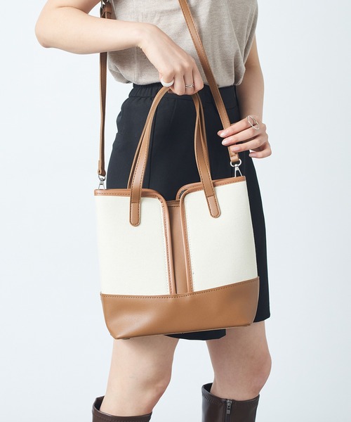 MAISON BREEZE（メゾンブリーズ）の「【MAISON BREEZE】バッグinバッグ付き シンプルPUカラーハンドル2WAYトートバッグ KNF（トートバッグ・レディース・ブラック/ブラウン/グリーン・FREE）」の13枚目の写真