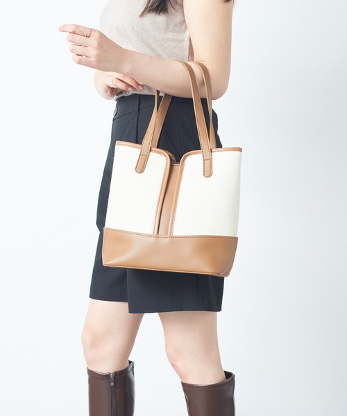 MAISON BREEZE（メゾンブリーズ）の「【MAISON BREEZE】バッグinバッグ付き シンプルPUカラーハンドル2WAYトートバッグ KNF（トートバッグ・レディース・ブラック/ブラウン/グリーン・FREE）」の14枚目の写真