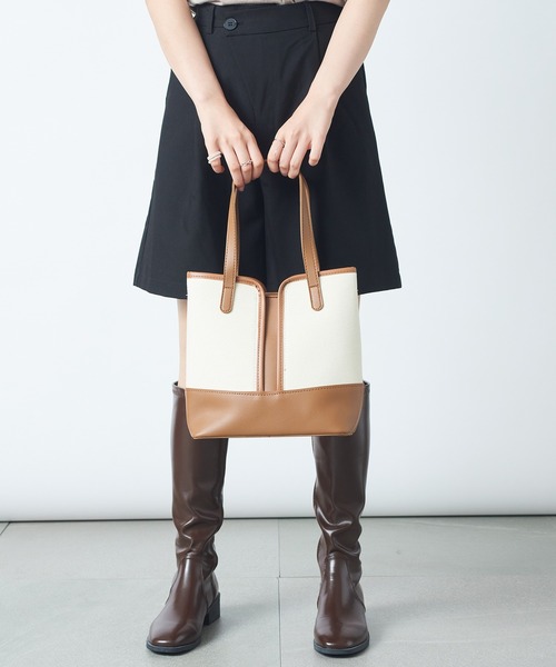 MAISON BREEZE（メゾンブリーズ）の「【MAISON BREEZE】バッグinバッグ付き シンプルPUカラーハンドル2WAYトートバッグ KNF（トートバッグ・レディース・ブラック/ブラウン/グリーン・FREE）」の15枚目の写真