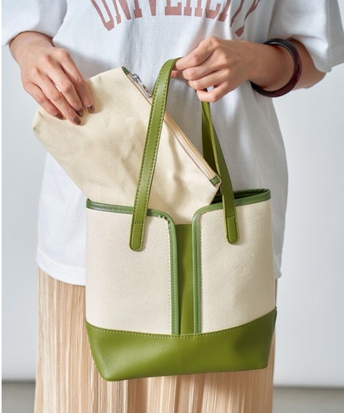 MAISON BREEZE（メゾンブリーズ）の「【MAISON BREEZE】バッグinバッグ付き シンプルPUカラーハンドル2WAYトートバッグ KNF（トートバッグ・レディース・ブラック/ブラウン/グリーン・FREE）」の20枚目の写真