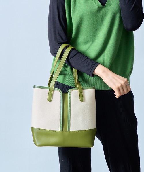 MAISON BREEZE（メゾンブリーズ）の「【MAISON BREEZE】バッグinバッグ付き シンプルPUカラーハンドル2WAYトートバッグ KNF（トートバッグ・レディース・ブラック/ブラウン/グリーン・FREE）」の21枚目の写真