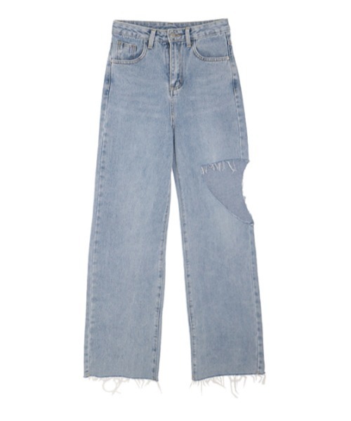 AMAIL(アマイル)の「Over cut denim(デニムパンツ・レディース・ブルー・M/S)」の5枚目の写真