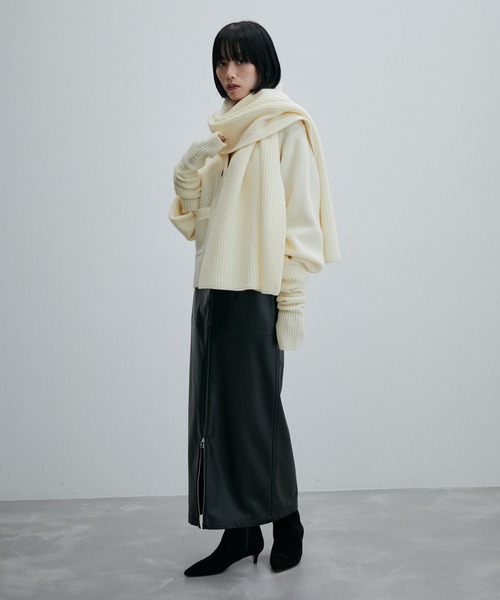 ADAM ET ROPE'(アダムエロペ)の「ウールカシミヤアゼニットストール(ストール/ショール・レディース・グレー/ピンク/クリーム/ホワイト系その他2・FREE)」の13枚目の写真