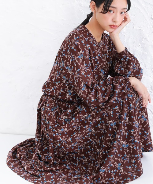 osharewalker(オシャレウォーカー)の「【廃盤】『ニュアンスフラワーワンピース』(ワンピース・レディース・ボルドー/アイボリー/ネイビー・1/2)」の4枚目の写真