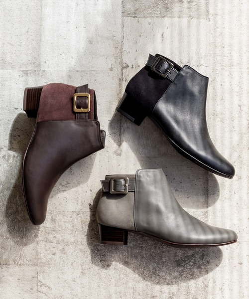 water massage(ウォーターマッサージ)の「【Made in Japan】【water massage】バックルショートブーツ【撥水】/622403(ブーツ・レディース・ブラック/ダークブラウン/グレー・22.5cm/23.5cm/24.5cm/23.0cm/24.0cm/25.0cm/22.0cm)」の3枚目の写真