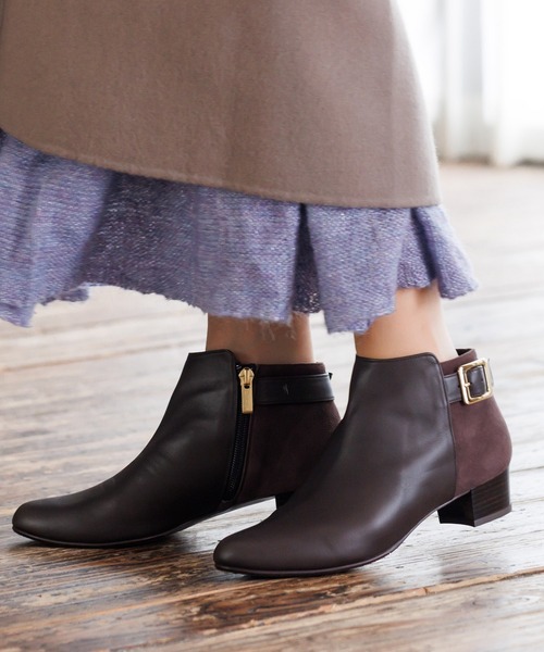 water massage(ウォーターマッサージ)の「【Made in Japan】【water massage】バックルショートブーツ【撥水】/622403(ブーツ・レディース・ブラック/ダークブラウン/グレー・22.5cm/23.5cm/24.5cm/23.0cm/24.0cm/25.0cm/22.0cm)」の9枚目の写真