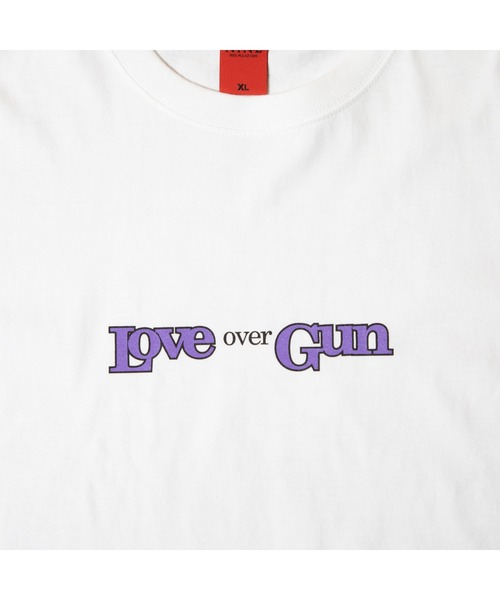 NINE RULAZ LINE（ナインルーラズライン）の「ナインルーラーズ [Nine Rulaz] - ピース オーバー ガン 半袖 Tシャツ [Peace Over Gun Tee]（Tシャツ/カットソー・メンズ・ホワイト/ブラック/スモークピンク・LARGE/X-LARGE/MEDIUM/XX-LARGE）」の5枚目の写真