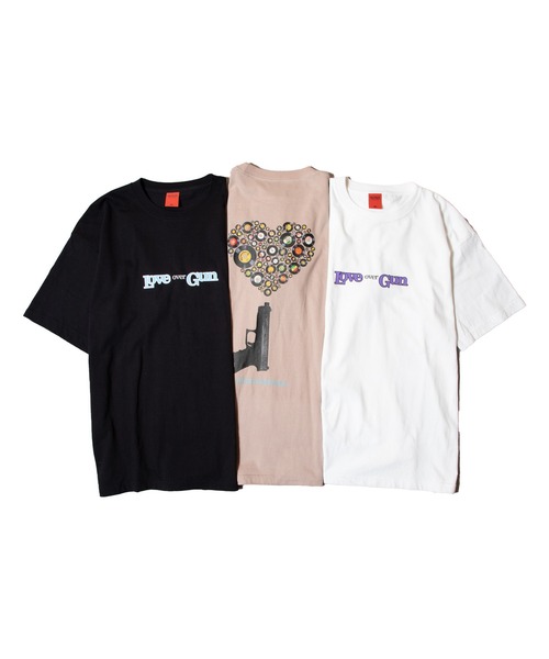 NINE RULAZ LINE（ナインルーラズライン）の「ナインルーラーズ [Nine Rulaz] - ピース オーバー ガン 半袖 Tシャツ [Peace Over Gun Tee]（Tシャツ/カットソー・メンズ・ホワイト/ブラック/スモークピンク・LARGE/X-LARGE/MEDIUM/XX-LARGE）」の12枚目の写真