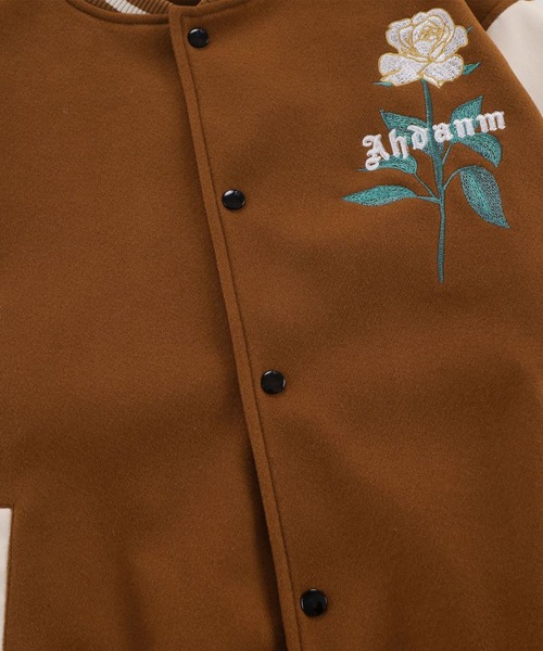 HOOK（フック）の「【HOOK】アメカジワッペン刺繍スタジャンジャケット・フラワーシリーズ（スタジャン・メンズ・ブラウン系その他/グリーン/ブラック系その他/ブラウン/ブラック/グレー・M/L/XL）」の17枚目の写真