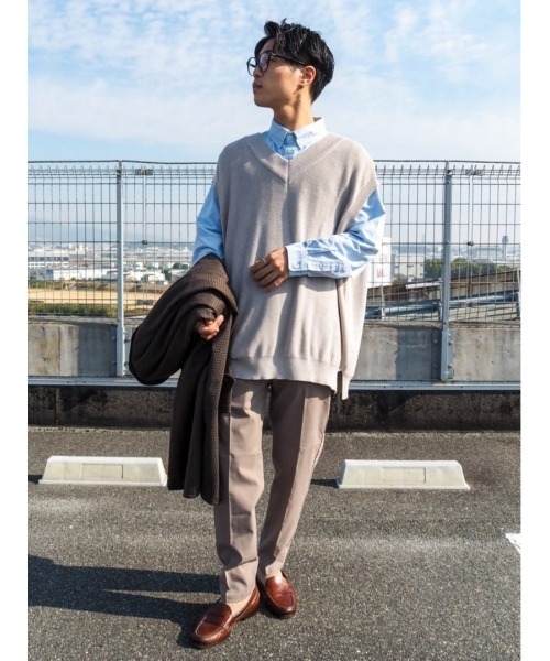 BACK NUMBER(バックナンバー)の「【BACK NUMBER】Vネックニットベスト(ベスト・メンズ・ブラック/ライトベージュ/グリーン・L/XL/M)」の15枚目の写真