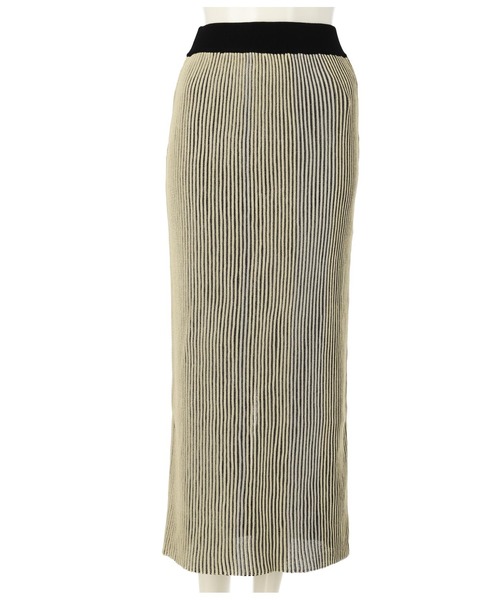 anap mimpi（アナップミンピ）の「プレーティングストレートニットスカート（スカート・レディース・ブラック/テラコッタ・FREE）」の7枚目の写真