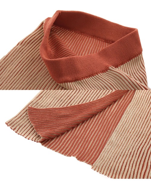 anap mimpi（アナップミンピ）の「プレーティングストレートニットスカート（スカート・レディース・ブラック/テラコッタ・FREE）」の10枚目の写真