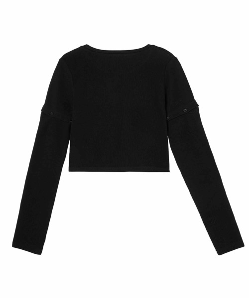 X-girl（エックスガール）の「DETACHABLE RIB TOP（Tシャツ/カットソー・レディース・ホワイト/ライトブルー/ブラック・M/S）」の16枚目の写真