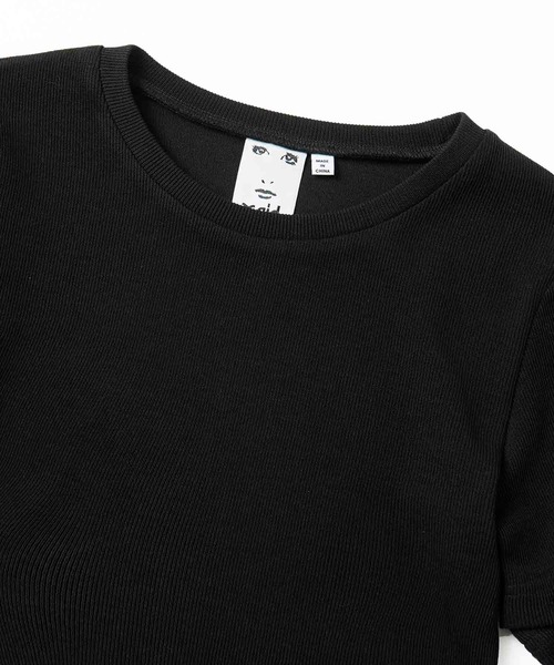 X-girl（エックスガール）の「DETACHABLE RIB TOP（Tシャツ/カットソー・レディース・ホワイト/ライトブルー/ブラック・M/S）」の13枚目の写真