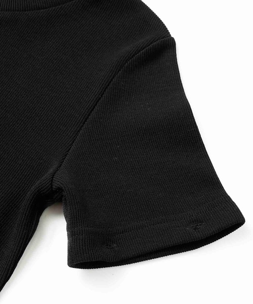 X-girl（エックスガール）の「DETACHABLE RIB TOP（Tシャツ/カットソー・レディース・ホワイト/ライトブルー/ブラック・M/S）」の14枚目の写真