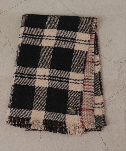 DOUBLE NAME(ダブルネーム)の「リバーシブルチェックマフラー(マフラー・レディース・ブラック/オレンジ/ブルー・FREE)」の2枚目の写真