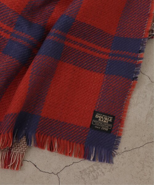 DOUBLE NAME(ダブルネーム)の「リバーシブルチェックマフラー(マフラー・レディース・ブラック/オレンジ/ブルー・FREE)」の6枚目の写真
