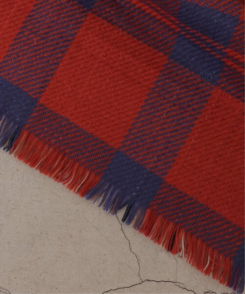 DOUBLE NAME(ダブルネーム)の「リバーシブルチェックマフラー(マフラー・レディース・ブラック/オレンジ/ブルー・FREE)」の8枚目の写真