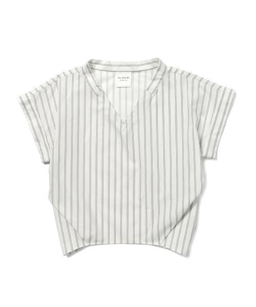 Ray BEAMS（レイビームス）の「Ray BEAMS / ストライプ Vネックプルオーバー（シャツ/ブラウス・レディース・ホワイト/ネイビー・ONE SIZE）」の19枚目の写真
