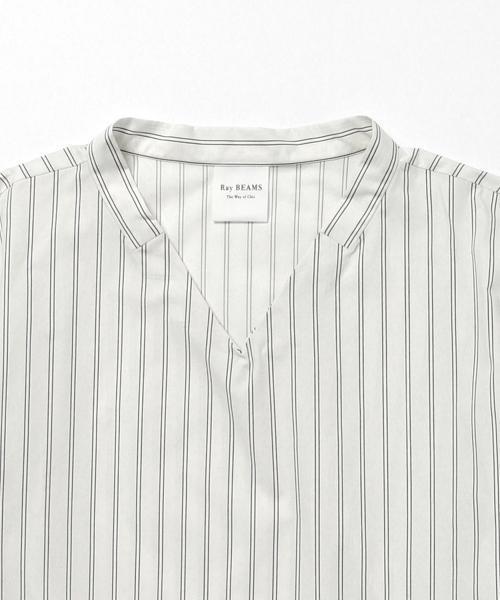 Ray BEAMS（レイビームス）の「Ray BEAMS / ストライプ Vネックプルオーバー（シャツ/ブラウス・レディース・ホワイト/ネイビー・ONE SIZE）」の20枚目の写真