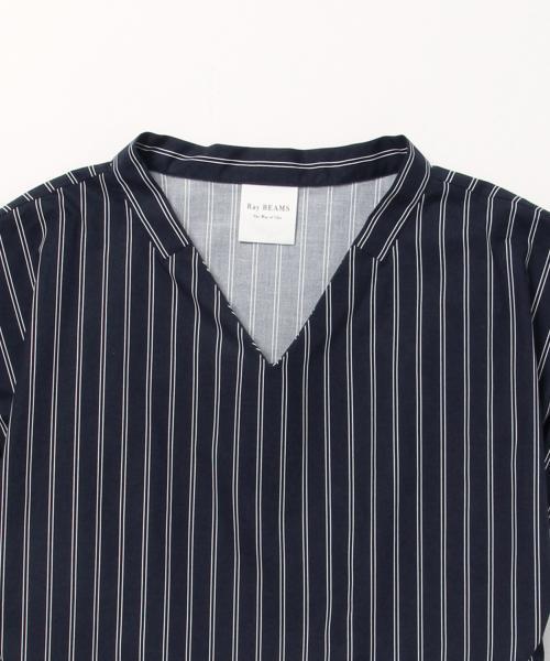 Ray BEAMS（レイビームス）の「Ray BEAMS / ストライプ Vネックプルオーバー（シャツ/ブラウス・レディース・ホワイト/ネイビー・ONE SIZE）」の15枚目の写真