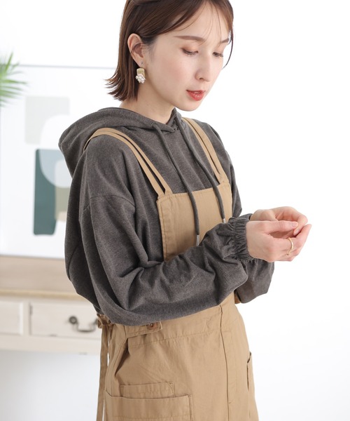 ＊新品未使用タグ付き＊　loin　カシミア混パーカー　アイボリー セール】 裏毛ロゴ刺繍パーカ （パーカー）｜Purple&Yellow